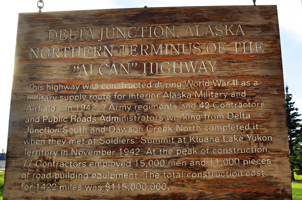 sign about Delta Junction Alaska
